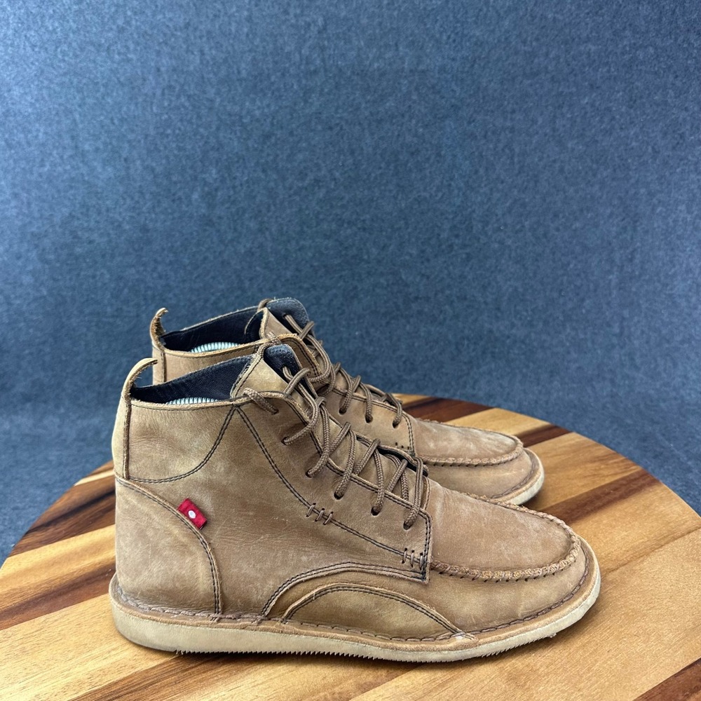 Oliberte Mens Tan Leather Moc Toe Chukka Boots Made in Africa Size 8
